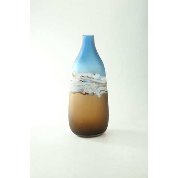 CC Home Furnishings Ombre Hand Blown Glass Vase - 17.5" - Brown and Blue