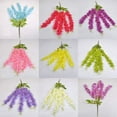 thumbnail image 3 of Morttic 1x Artificial Lilac Flower Vine Fake Wisteria Silk Flower for Wedding Party Decor Home Wall Hanging Decoration (Red), 3 of 7