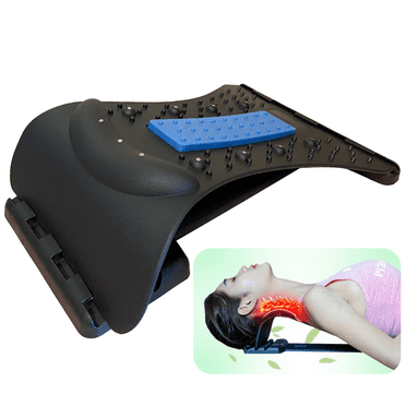 Multi-Level Neck Stretcher,Cervical Neck Stretcher Pillow Spine Alignment Chiropractic,Neck & Shoulder Massage Relaxer Traction Device,Magic Back Stretcher Device Support Relaxer, Blue