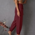 thumbnail image 6 of Rhuody Women'S Pants Wide Leg Relax Fit High Waist Solid Color Trousers Elegant Bottoms 2Xl Wine, 6 of 8