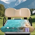 thumbnail image 3 of XYZCANDO Beach Seashell Print Golf Cart Seat Cover with 4 Front Pockets - Universal Washable Non-Slip Protector for 2-Seat Golf Carts, 3 of 8