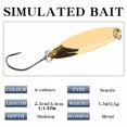 thumbnail image 2 of Micro Metal Spoon Fishing Lure, Sinking Single Hook Bait for Trout Bass and Perch Freshwater Casting, Pattern E Size S, 0.98 Inch, 2 of 5
