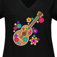 thumbnail image 4 of Inktastic Acoustic Guitar with Colorful Flowers Women's Plus Size V-Neck T-Shirt, 4 of 5