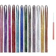 thumbnail image 1 of Extensiones de oropel con purpurina, extensiones de cabello de 12 colores, 120 cm, 1 of 4