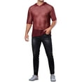 thumbnail image 2 of INSPIRE CHIC Sheer Mesh T-Shirts for Men's See Through Short Sleeves Club Tee Tops with Hood XL Red, 2 of 5