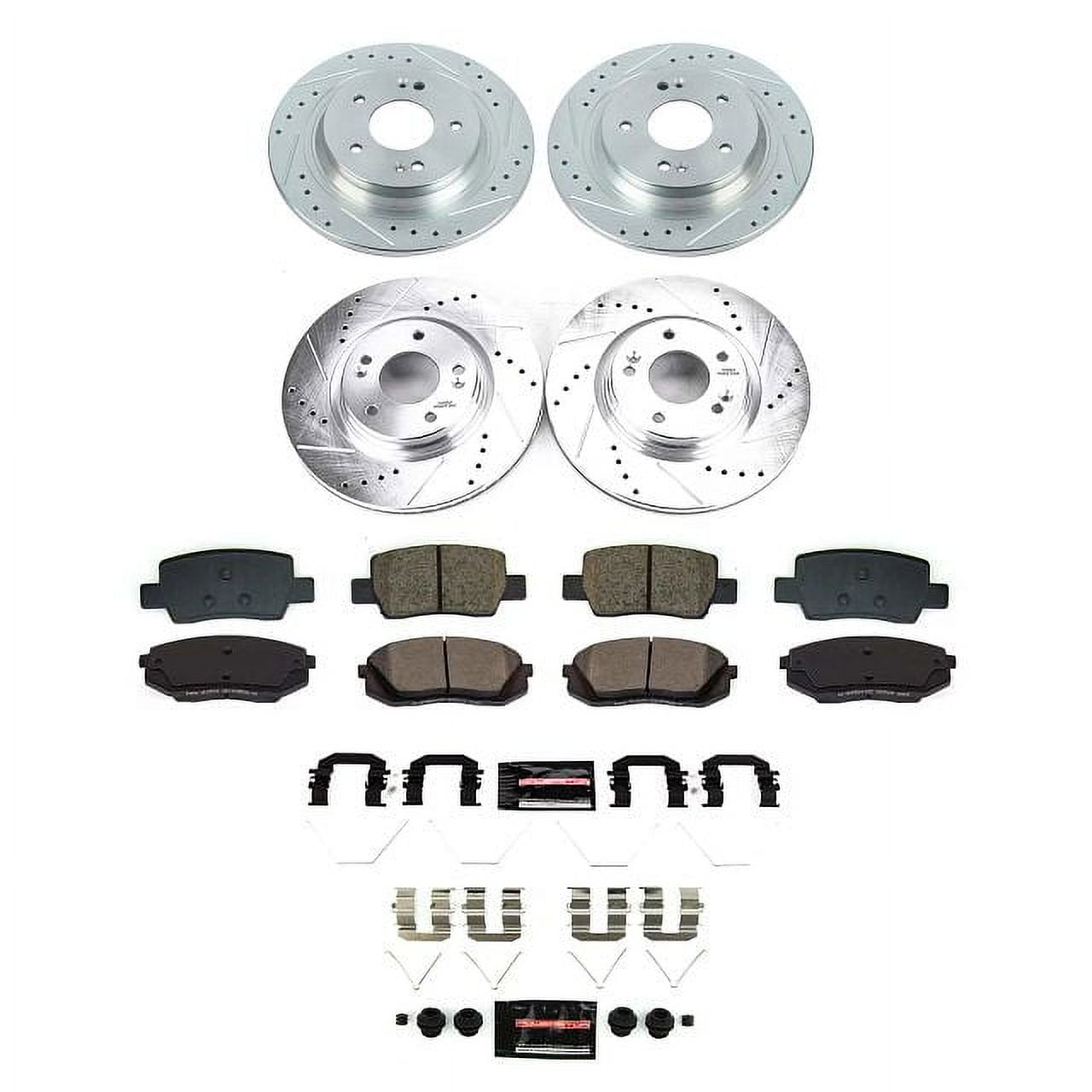 PowerStop Front and Rear Z23 Evolution Sport Carbon-Fiber Ceramic Brake Pad and Drilled & Slotted Rotor Kit Fits: KIA Select Models K8811