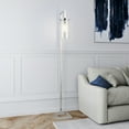 thumbnail image 2 of Evelyn&Zoe Modern Metal Floor Lamp with Seeded Glass Shade, 2 of 11