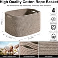 thumbnail image 3 of Storage Baskets for Shelves Organizing, Woven Cotton Rope Baskets for Storage, Book Basket, Decorative Shelf Basket, 12.5"Lx9.1''Wx7.9''H (4 Packs) Dark Brown, 3 of 14