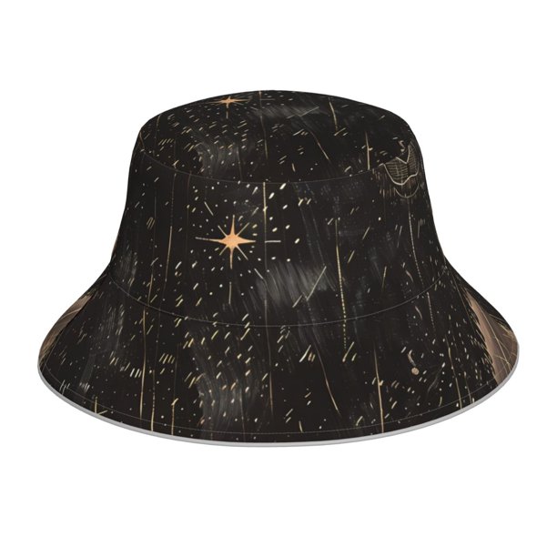 Balery Starry Night Black Sheep Sombreros para el sol para hombre y mujer, sombrero de pescador con UPF 50+