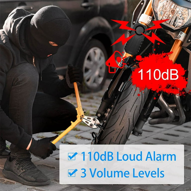 Bike Alarm with Remote 2 Pack, 113dB Wireless Anti-Theft Vibration