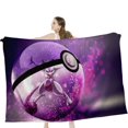 thumbnail image 1 of Manta de franela Hggkaie, manta con estampado de dibujos animados de Pokémon, manta de felpa ligera y acogedora para cama, sofá, oficina, decoración y viajes, adolescentes (30 x 40 pulgadas) B2MT-245, 1 of 8