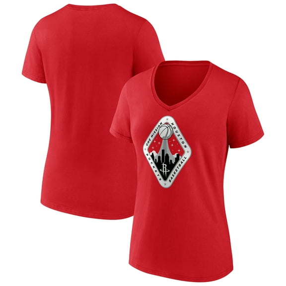 Women's Red Houston Rockets Team Pride V-Neck T-Shirt
