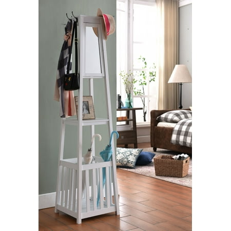 kendall white wood contemporary entryway hall tree coat