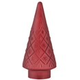 thumbnail image 5 of Lighted Burgundy Snowflake or Green Ribbed Glass Tabletop Tree, 5 of 7