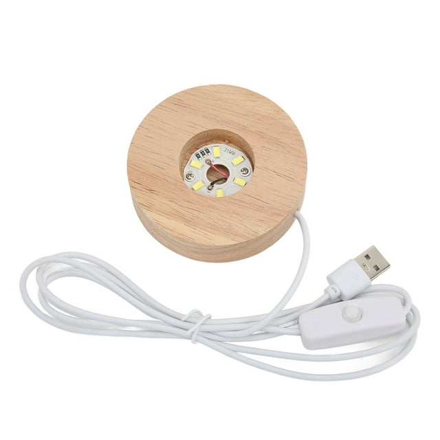 Base de Luz LED, Base de Luz LED de Madera de Roble de 0,8 Pulgadas con Luz LED para decora de Fiesta de NaviDad