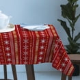 thumbnail image 3 of Christmas, Tablecloth Rectangle Table Cloth 60x120 , Waterproof Tablecloth Outdoor Table Cloth, Boho Red Gold Geometric Stripes Dots Washable Table Cover for Kitchen Dining Party, 3 of 8