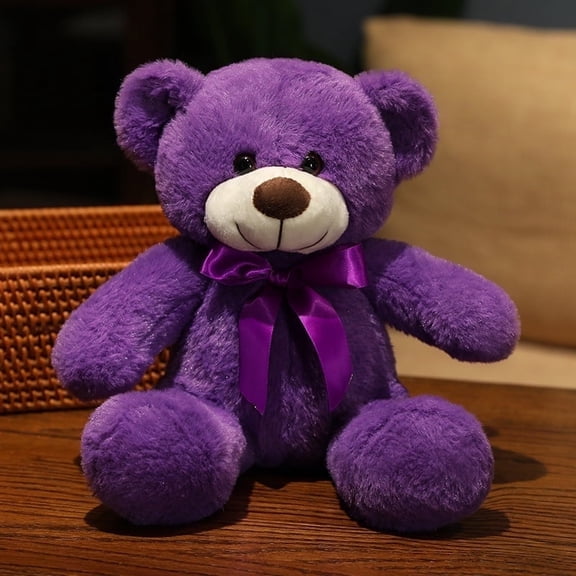1pcs Bear Stuffed Animal Bears Plush Doll Cute Bear Toy 13.78 inch for Christmas Valentine's Day(Purple Bear)
