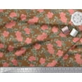 thumbnail image 2 of Soimoi Cotton Poplin Fabric Leaves & Peony Floral Decor Fabric Printed Yard 42 Inch Wide, 2 of 3