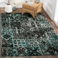 thumbnail image 3 of SAFAVIEH Classic Vintage Montague Geometric Area Rug, Teal/Black, 6'7" x 9'2", 3 of 5