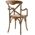 thumbnail image 4 of Modway Gear 18.5" Modern Rattan and Wood Dining Armchair in Walnut (Set of 4), 4 of 5