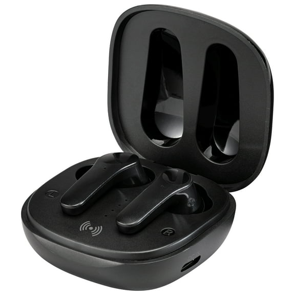 iLive Truly Wireless Active Noise Canceling Earbuds with Charging Case, Black, IAEBTNQ102B
