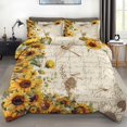 thumbnail image 1 of Juego de edredón Pamnest, tamaño completo, diseño floral de girasol, 3 piezas, 1 of 7