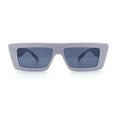 thumbnail image 5 of Womens Minimal Rectangle Cat Eye Retro Thick Plastic Urban Sunglasses Light Grey - Black, 5 of 8