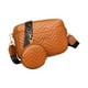 thumbnail image 2 of Bolso de hombro vegano de cuero para mujer • Bolso bandolera bandolera • 22x14x6,5cm • Correa ajustable • Blanco, marrón, caqui, 2 of 6
