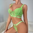 thumbnail image 4 of Levmjia Women Lace Lingerie Set Sheer Mesh Hollow Out Solid Color Two Piece Bra And Panty With Adjustable Shoulder Straps Night Date Daily Elegant, 4 of 4