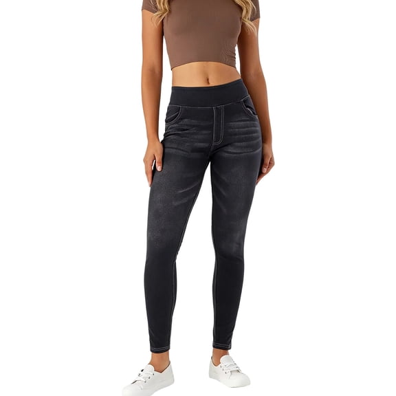 hoksml Women's High Waisted Skinny Jeans Stretch Denim Leggings Tummy Control Casual Yoga Pants with Pockets
