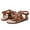 Brown, variant on Girls Summer Gladiator Sandal, Kids Casual Open Toe Strappy Sandals