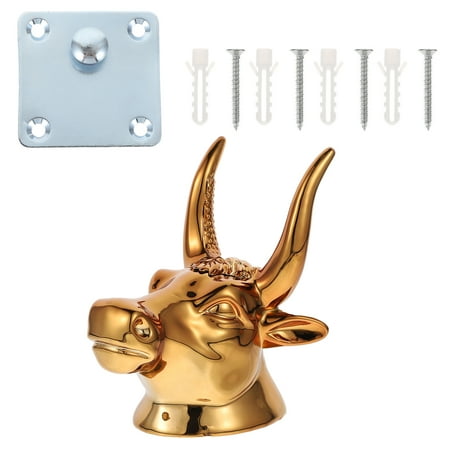 

1 Set Creative Bull Head Ukulele Hook Wall Mounted Guitar Hanger (Golden)