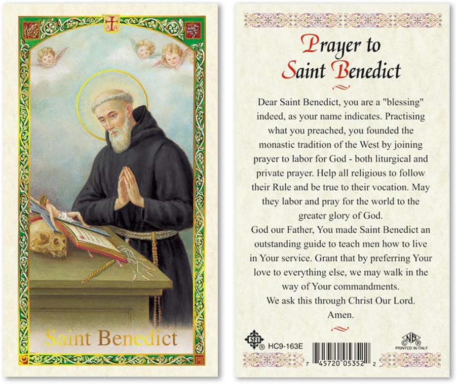 Prayer to Saint Benedict Laminated Prayer Cards - Pack of 25 - Walmart.com