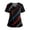 Black, variant on 250th Anniversary Patriotic Flag Scrubs Top for Women - V-Neck Short Sleeve Medical Uniform with Double Pockets, Side Slit Nursing Workwear White L