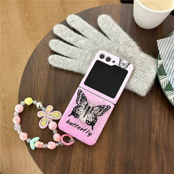 Gradient Black Butterfly Phone Case for Samsung Galaxy Z Flip 3 Z Flip 4 Z Flip 5 Hard PC Back Cover for ZFlip5 Case Shell LXY