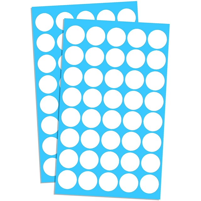 1050 Pack, 3/4" Round Colored Dot Stickers Labels