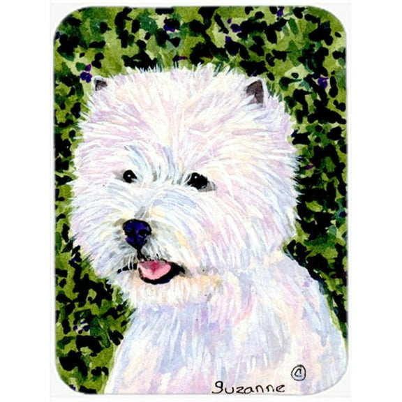 Carolines Treasures Westie Glass Cutting Board Large 12H x 16W multicolor