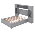 thumbnail image 6 of Full Size Wooden Bed With All-in-One Cabinet and Shelf, Gray 42AAE, 6 of 9