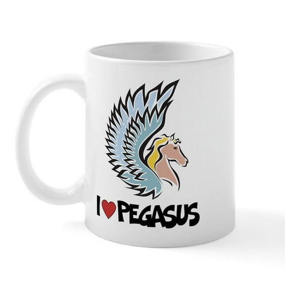 CafePress - I Love Pegasus Mug - 11 oz Ceramic Mug - Novelty Coffee Tea Cup