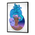 thumbnail image 3 of Designart 'Portrait of Afro American Girl With Blue Hair II' Modern Framed Canvas Wall Art Print, 3 of 5