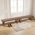 thumbnail image 2 of SERWALL Outdoor Bench Set of 2, HDPE Backless Patio Bench, Weather-Resistant Garden Bench for Porch, Yard & Backyard, Brown, 2 of 10