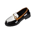 thumbnail image 2 of OKBOP Women's Patent Leather Loafers, Round Toe Buckle Strap, 2 of 5