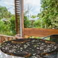 thumbnail image 2 of Ambesonne Spring Fitted Round Tablecloth, Sakura Butterflies Print, 40"- 44" Diameter, Dark Orange and Laurel Green, 2 of 5