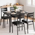 thumbnail image 1 of Qinaqin 5 Piece Rectangular Negro cm de Profundidadining Mesa Set con 4 Chairs para Ideal Sala, 1 of 5