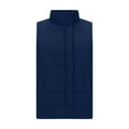 thumbnail image 4 of Guzom Womens Dark Blue Lightweight Puffer Vest - Quilted with Stand-Up Collar & Asymmetrical Zipper - Ideal for Fall/Spring Layering & Side Pockets,Size XL, 4 of 4
