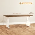 thumbnail image 3 of HOMCOM Farmhouse Dining Table for 8 Rectangular Kitchen Table Brown White, 3 of 10