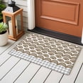 thumbnail image 4 of Area Rug 2 x 3 Ft, Brown Pine Leaves Indoor Accent Bathroom Rugs for Kitchen/Laundry Room, Abstract Art Geometric Gray Plaid Washable Non-Slip Runner Floor Mat for Entryway, Living Room, 4 of 8