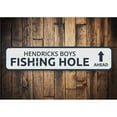 thumbnail image 1 of Fishing Hole Novelty Sign, Metal Wall Decor - 4x18 inches, 1 of 4