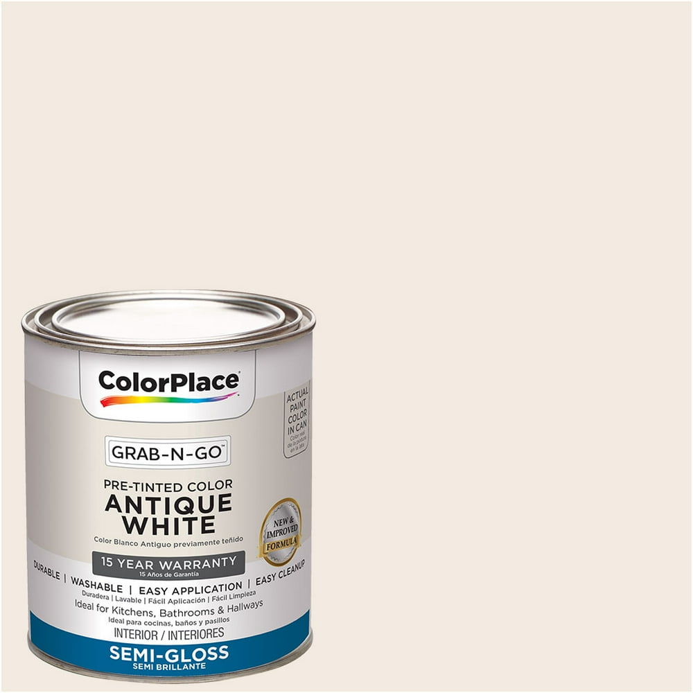 ColorPlace Pre Mixed Ready to Use, Interior Paint, Antique White, Semi