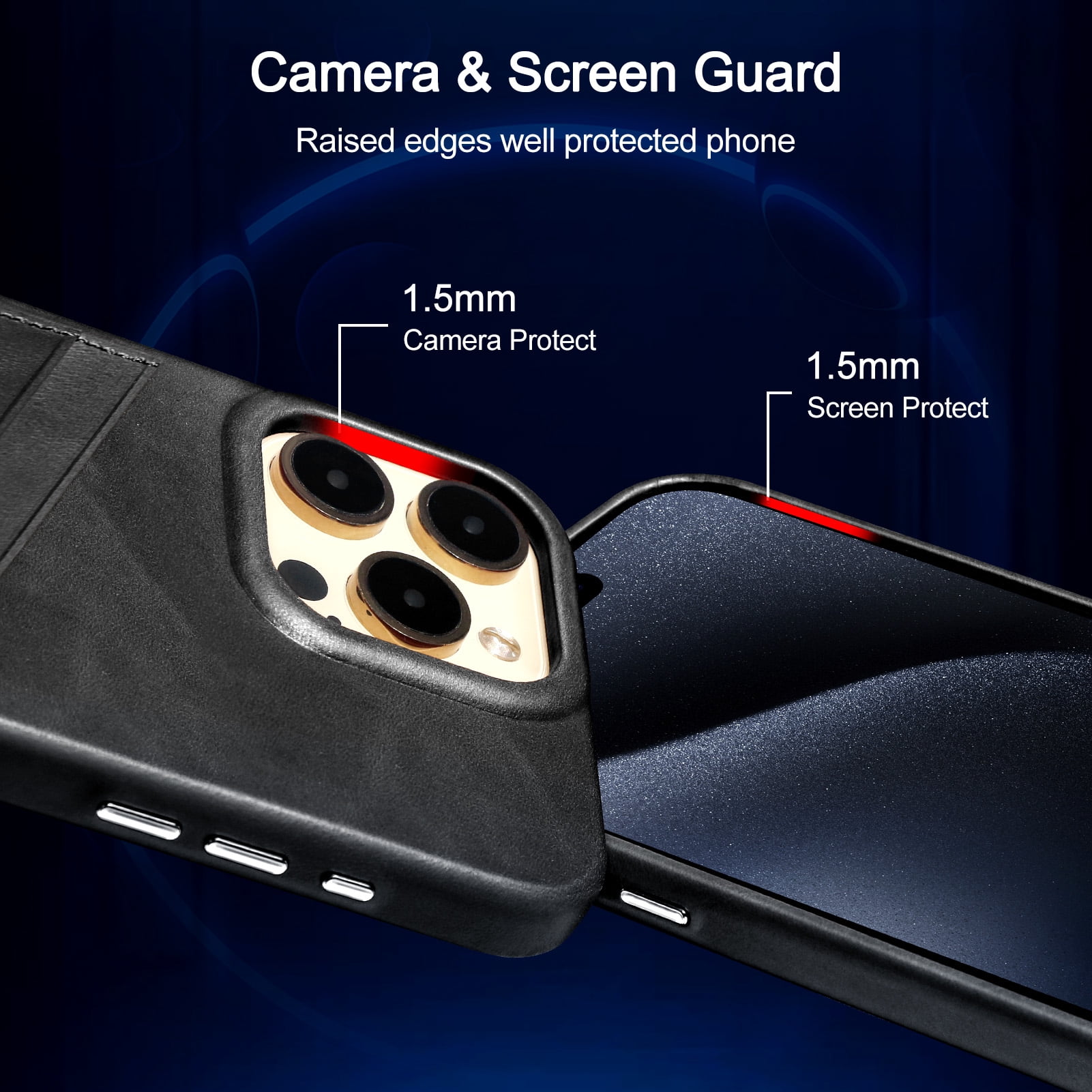Luckycoin Handmade Genuine Leather Case for iPhone 13 Pro Max 6.7-Inch,Anti Slip Ultra-Thin Cover, Vintage Top Grain Leather,Card Holder for Apple iPhone 13 Pro Max Case